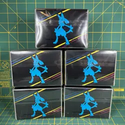 5X 65 Count Crown Zenith Pokemon Center ETB Lucario Card Sleeves & Deck Box New - Image 5