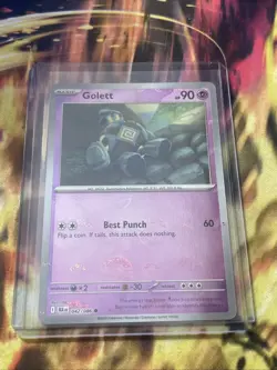 Golett - Pokemon TCG Black Bolt Reverse Holo Poke Ball Pokemon Card 042/086 - Image 1