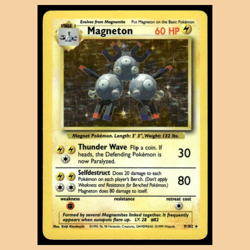 Magneton #9 1999 Classic - Base Set Stage 1/Rare Holo Pokemon Card EX - Image 1