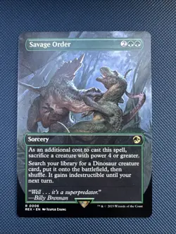 MTG Savage Order (Borderless) - Universes Beyond: Jurassic World (REX) NM - Image 1