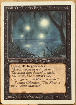 REVISED EDITION Vintage MtG Will-O-The-Wisp Unplayed NM - Image 1