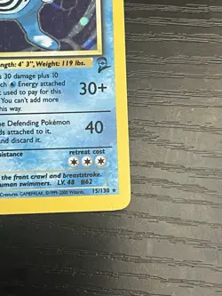 Pokemon TCG Poliwrath 015/130 Base Set 2 Holo Rare Card Vintage WOTC 1999 MP - Image 5