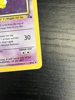 Pokemon TCG Hypno 8/62 Fossil Unlimited Holo Vintage Rare Card WOTC 1999 MP - Image 5