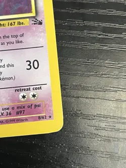 Pokemon TCG Hypno 8/62 Fossil Unlimited Holo Vintage Rare Card WOTC 1999 MP - Image 5