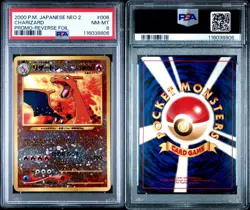 Pokemon Japanese Charizard 006 Neo 2 Reverse Holo Promo PSA 8 - Image 3
