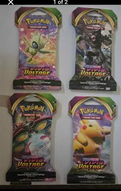 Pokemon TCG Vivid Voltage Sleeved Booster Art Set 4 Packs - New Factory Sealed - Image 1