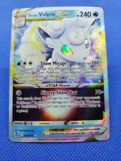 2022 Pokemon Alolan Vulpix Vstar Silver Tempest 034/195 - Image 1