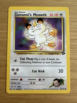 Giovanni's Meowth (74) 074/132 Common Gym Challenge Pokemon LP - Image 1