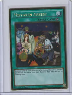 Yugioh PGL3-EN089 Mistaken Arrest - Gold Rare 1st Edition - Image 1