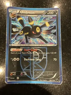 Umbreon 64/116, Black & White, Plasma Freeze, Regular RARE, Pokemon TCG Card, NM - Image 2