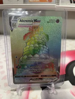 Pokemon Alcremie VMAX TCG Shining Fates Card 073/072 Rainbow Secret Rare - Image 1