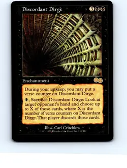 Discordant Dirge #131 Black Rare Urza's Saga MTG NP Near Mint or Better - Image 1