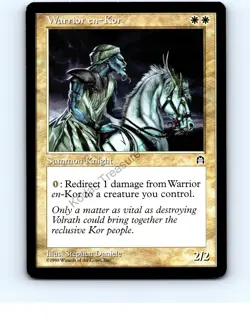 Warrior en-Kor [x2] White Unc Stronghold MTG LP Exc/Exc+ Border Creases - Image 1
