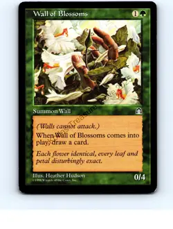 Wall of Blossoms # Uncommon Stronghold MTG NP Near Mint or Better - Image 1