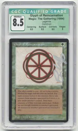 Graded Signed Glyph of Reincarnation CGC 8.5 Legends Artist Susan Van Camp MTG! - Image 1