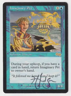 Signed Imaginary Pet HP Urza's Saga Artist Heather Hudson 1998 MTG Magic Vintage - Image 1