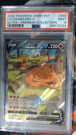 2022 Pokemon Charizard V SWSH260 Ultra Premium Collection PSA 9 - Image 1