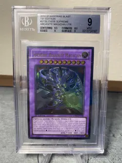 Yugioh Supreme Arcanite Magician STBL-EN038 Ultimate Rare 1st Edition BGS 9 PSA - Image 1