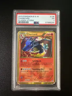 2013 CHARIZARD 136/135 Plasma Storm B&W Pokemon Card Holo Rare PR PSA 1 LOW POP - Image 1