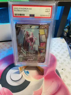 Pokemon Go Mewtwo v Alternate Full Art Holo Card 072/078 PSA 9 - Image 1
