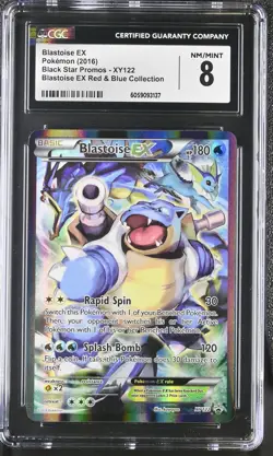 CGC 8 Blastoise EX 2016 Black Star Promo XY122 Pokemon Card - Image 1