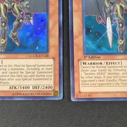 Yugioh TCG - 2x Destiny Hero Dogma - LCGX-EN128 - LP - 1st Ed - Super Rare, 2011 - Image 5