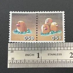 Diglett Dugtrio Pokemon Stamp Card Shogakukan Nintendo Japan TCG Vintage S115-23 - Image 2