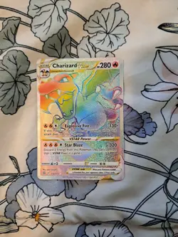 Pokemon TCG Brilliant Stars Charizard VSTAR 174/172Rainbow Holo Secret Rare Card - Image 1