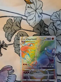 Pokemon TCG Brilliant Stars Charizard VSTAR 174/172Rainbow Holo Secret Rare Card - Image 4