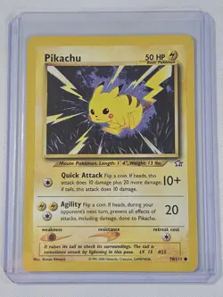 💥 Pokemon 2000 Vintage Card - Pikachu Neo Genesis 70/111 Common - NM - Image 1