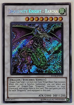 Yugioh TCG - Dragunity Knight Barcha - HA04-EN059 - NM 1st - Secret Rare - 2011 - Image 1