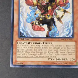 Yugioh TCG - 1x Fire King Avatar Barong - SDOK-EN002 - NM 1st Ed - Monster 2013 - Image 4