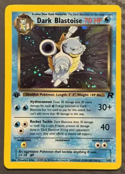 Pokemon TCG Team Rocket Dark Blastoise 3/82 Holo First Edition - Image 1