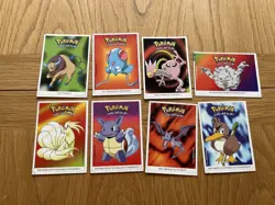 8 Nintendo Pokemon Dunkin Boomer 2000 sticker tick off cards - Image 1