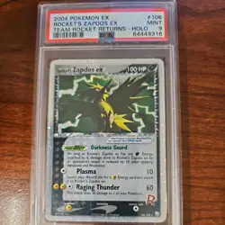 POKEMON ROCKET'S ZAPDOS EX TEAM ROCKET RETURNS 106 HOLO PSA 9 - Image 1