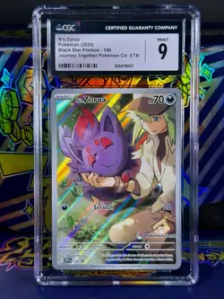 Pokemon Journey Together N’s Zorua Pokemon Center Black Star Promo CGC 9 - Image 1