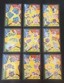 1999 Pokemon TOPPS First Movie - Complete STICKER Puzzle set 18/18 BLUE logo - Image 4