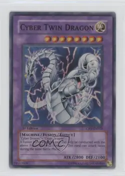 SR - Cyber Twin Dragon 1st Ed. YuGiOh netic Revolution #CRV-EN035 2005 - Image 1