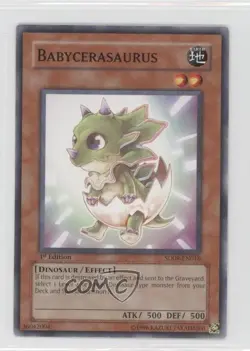 Babycerasaurus 1st Ed. YuGiOh Dinosaur's Rage Structure Deck #SD09-EN016 READ - Image 1