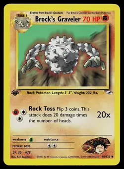 Pokemon Card - Brock's Graveler Gym Heroes 40/132 1st Edition - Image 1