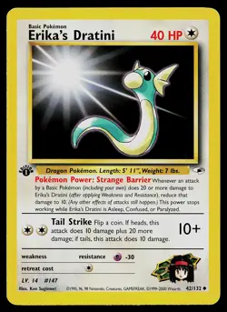 Pokemon Card - Erika's Dratini Gym Heroes 42/132 1st Edition - Image 1
