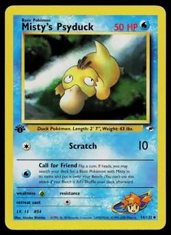 Pokemon Card - Misty's Psyduck Gym Heroes 54/132 1st Edition - Image 1