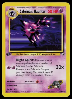 Pokemon Card - Sabrina's Haunter Gym Heroes 58/132 1st Edition - Image 1