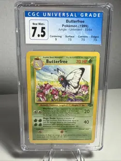 Pokemon TCG Butterfree Card Jungle Set, Unlimited Uncommon, 33/64 CGC 7.5 - Image 1