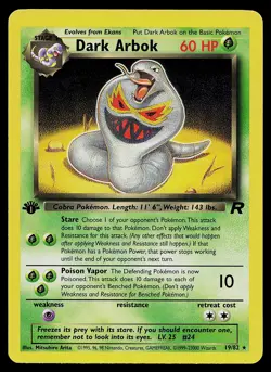 Pokemon Card - Dark Arbok Team Rocket 19/82 1st Edition Rare - Image 1