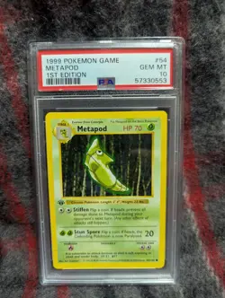 Pokemon TCG Metapod Base Set, 1st Edition Common Card 54/102 - Image 1