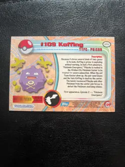 2000 Topps Pokemon TV #109 Koffing Holo Foil Card - Image 2