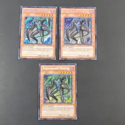 Yugioh TCG - 3x Steelswarm Mantis - HA05-EN047 - 1st Ed - Secret Rare LP/NM 2011 - Image 2