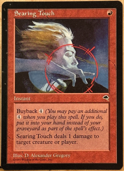 LIMITED EDITION Tempest Vintage MtG Searing Touch Unplayed NM - Image 1
