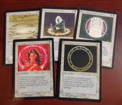 EDH Circle of Protection Set of 5 ~mtg BETA COP: Red lack Blue Green White - Image 1